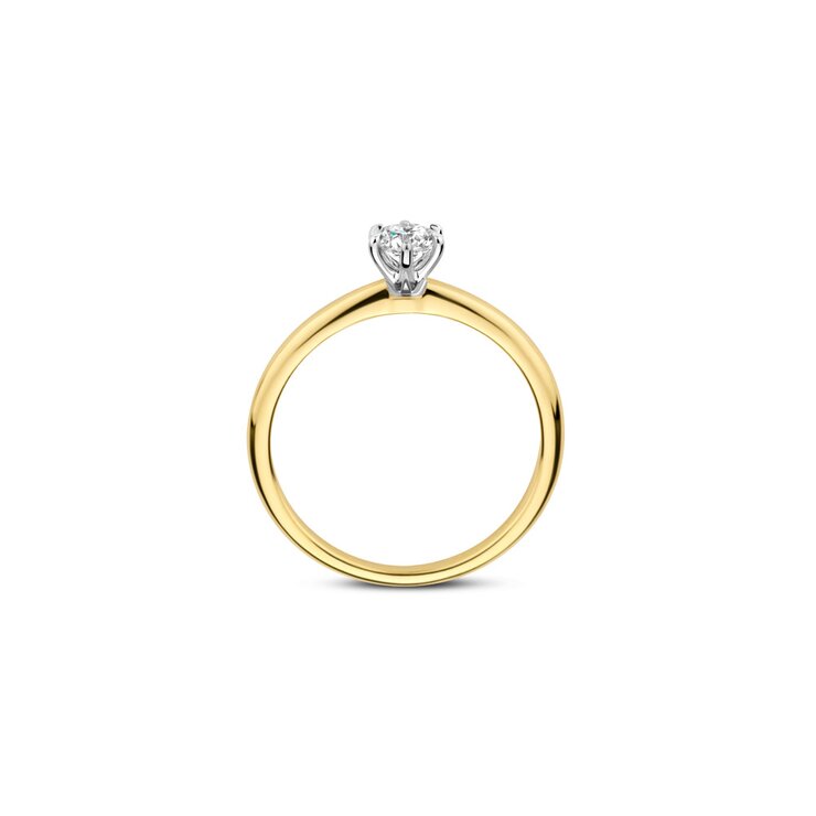 The Exclusive Collection verlovingsring in geel goud 18kt met briljant (ronde diamant) van 0,31 karaat