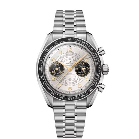 Omega horloge met een kast in staal, met een wijzerplaat in het zilver en een diameter van 43 mm
