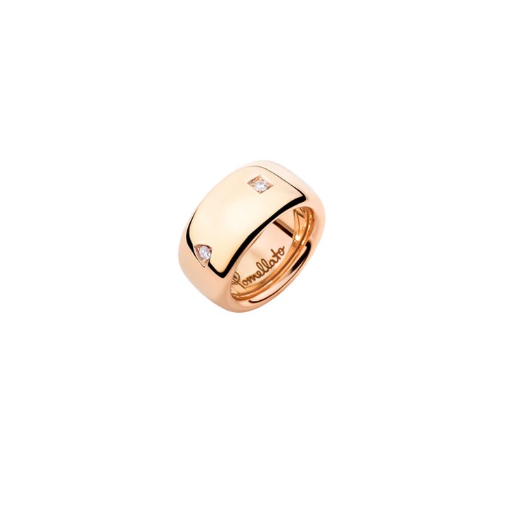 Pomellato ring in rosé goud 18kt met briljant van 0,18 karaat