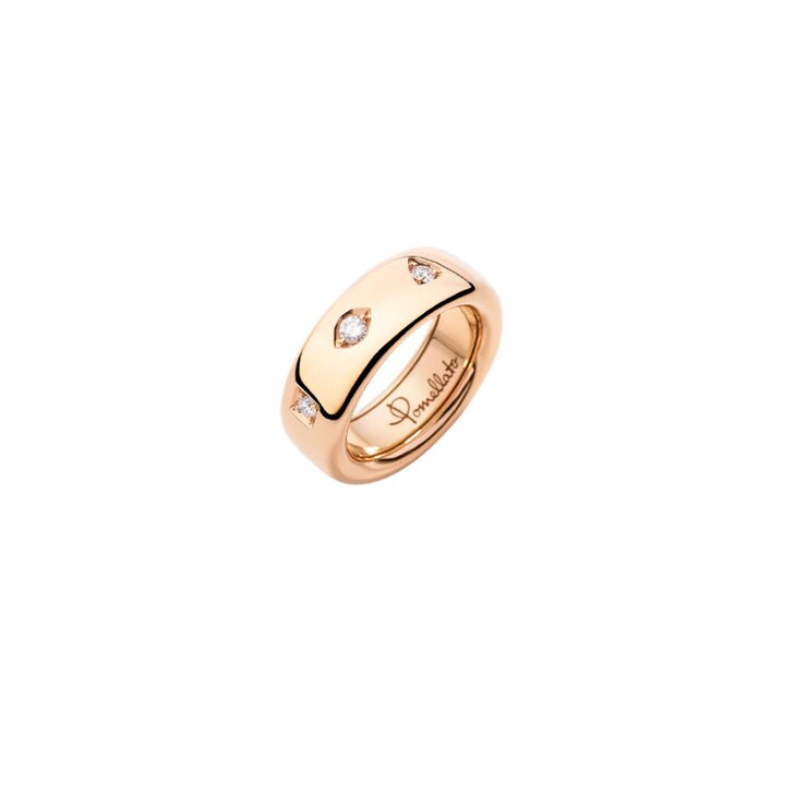 Pomellato ring in rosé goud 18kt met briljant van 0,13 karaat