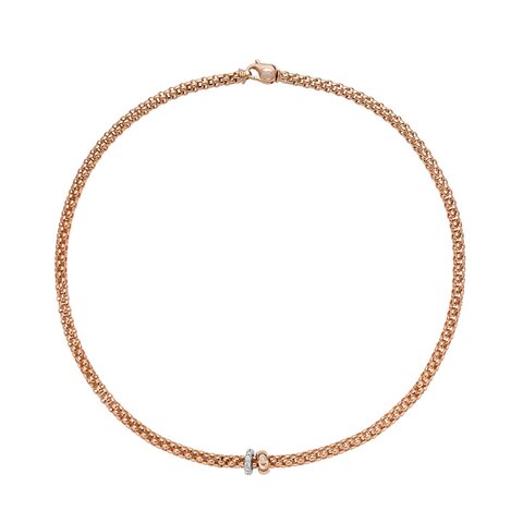 Fope ketting in rosé goud 18kt met briljant van 0,29 karaat