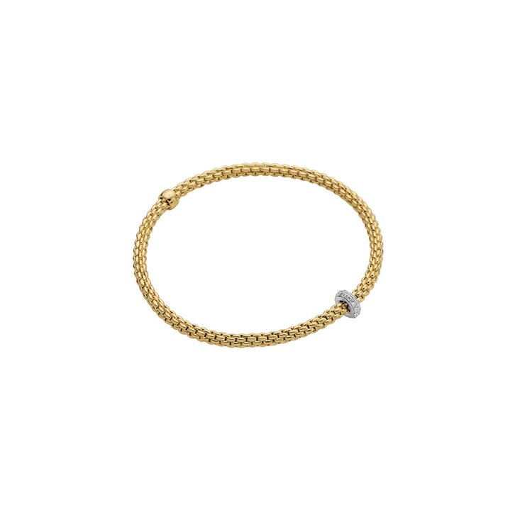 Fope armband in geel goud 18kt met briljant van 0,18 karaat