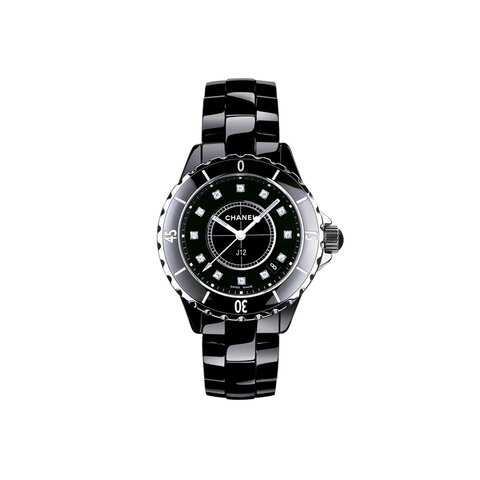 CHANEL horloge met een kast in keramiek, met een wijzerplaat in het zwart en een diameter van 33 mm