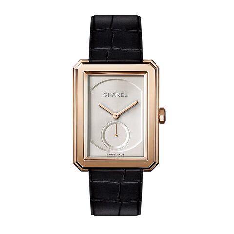 CHANEL horloge met een kast in beige goud, met een wijzerplaat in het wit en een diameter van 28.6 x 37 mm