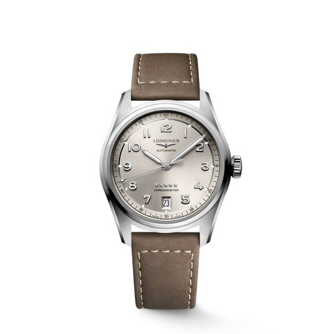 Longines horloge met een kast in staal, met een wijzerplaat in het beige en een diameter van 37 mm