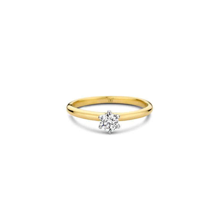 The Exclusive Collection verlovingsring in geel goud 18kt met briljant (ronde diamant) van 0,31 karaat