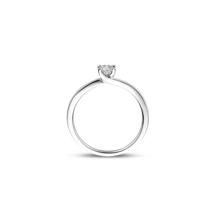 The Exclusive Collection verlovingsring in wit goud 18kt met briljant (ronde diamant) van 0,31 karaat