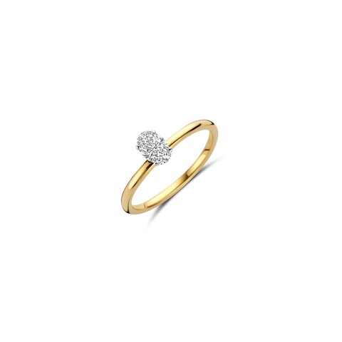 The Exclusive Collection verlovingsring in geel goud 18kt met ovalen diamant van 0,46 karaat