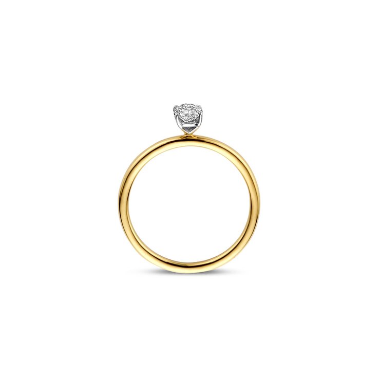 The Exclusive Collection verlovingsring in geel goud 18kt met ovalen diamant van 0,46 karaat