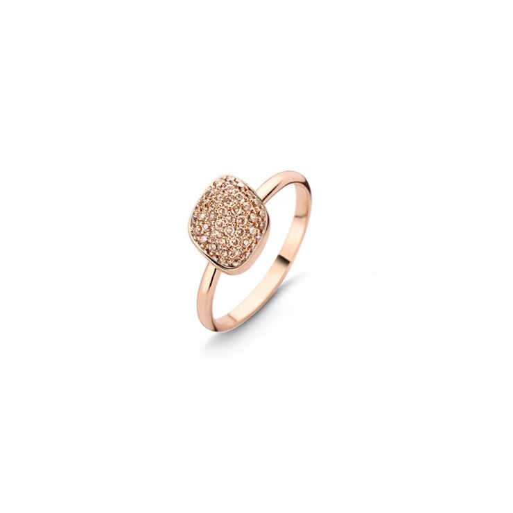 Bigli ring in rosé goud 18kt met bruine briljant van 0,42 karaat