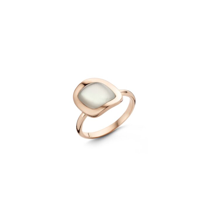 Bigli ring in rosé goud 18kt met parelmoer