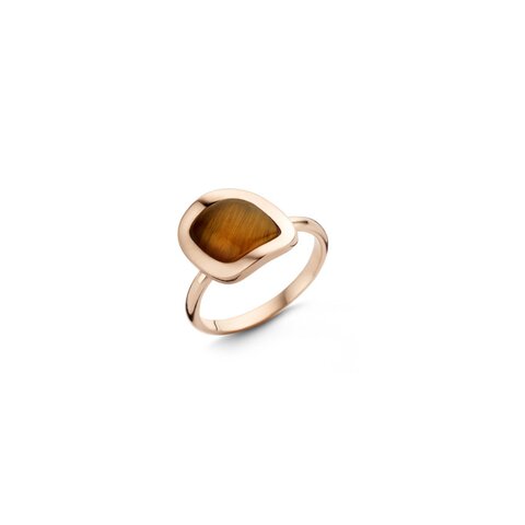 Bigli ring in rosé goud 18kt met tijgeroog