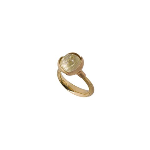 Ole Lynggaard ring in geel goud 18kt met quartz rutile