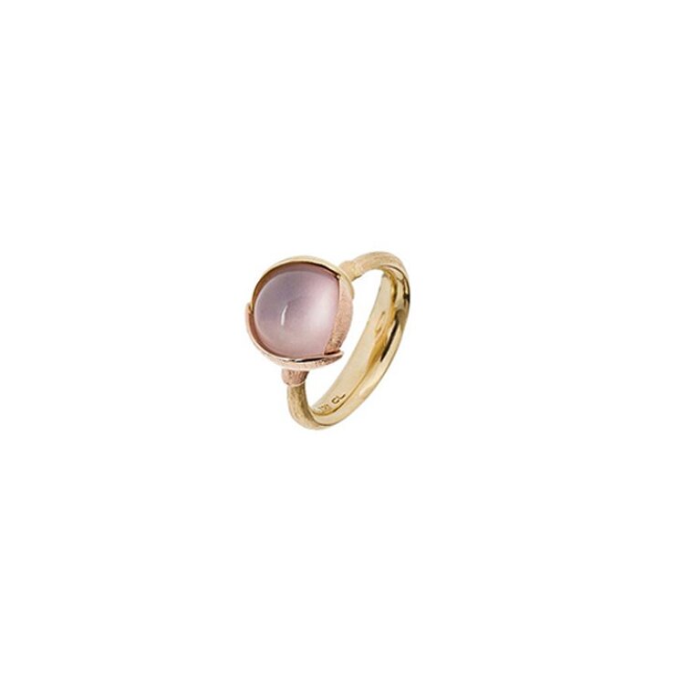 Ole Lynggaard ring in geel goud 18kt met quartz rose