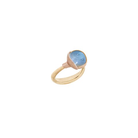 Ole Lynggaard ring in geel goud 18kt met topaas blauw