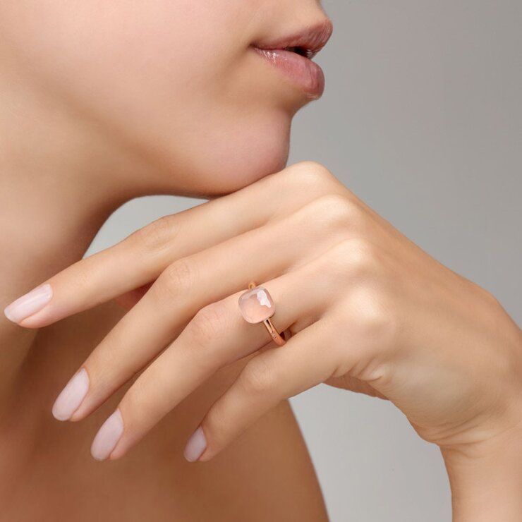 Pomellato ring in rosé goud 18kt met quartz rose