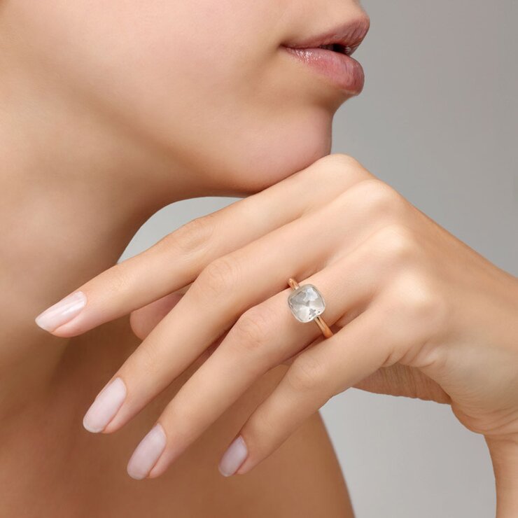 Pomellato ring in rosé goud 18kt met topaas incoloré