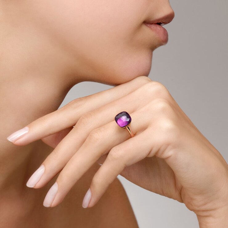 Pomellato ring in rosé goud 18kt met amethist