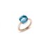 Pomellato ring in rosé goud 18kt met topaas blauw - thumb