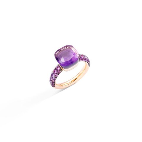 Pomellato ring in rosé goud 18kt met amethist & jade en amethist