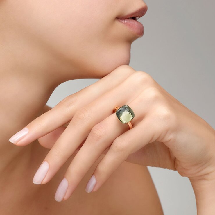 Pomellato ring in rosé goud 18kt met prasioliet