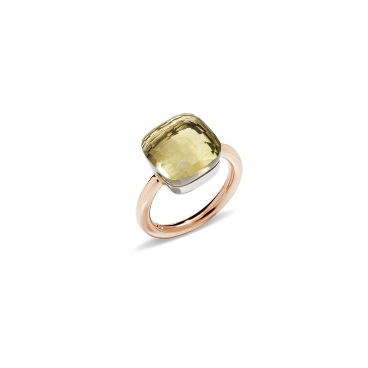 Pomellato ring in rosé goud 18kt met quartz lemon