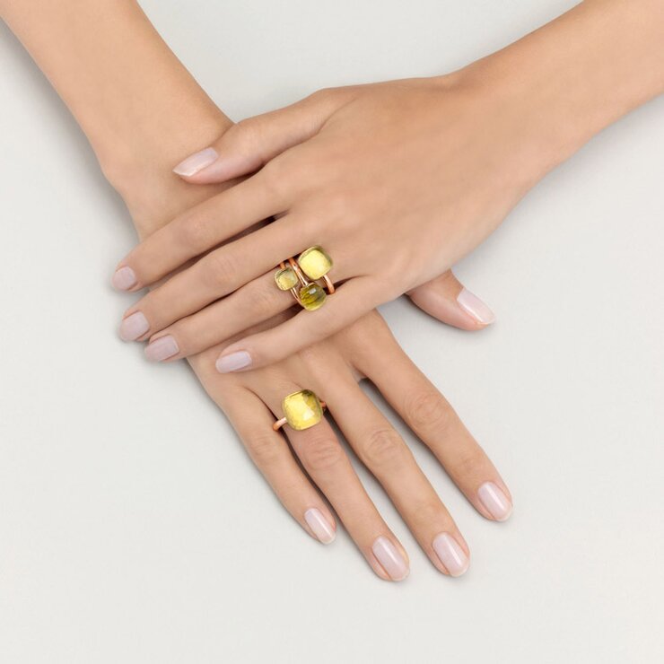 Pomellato ring in rosé goud 18kt met quartz lemon