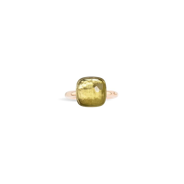 Pomellato ring in rosé goud 18kt met quartz lemon