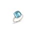 Pomellato ring in wit goud 18kt met topaas blauw omringd door briljanten van 0,73 karaat - thumb