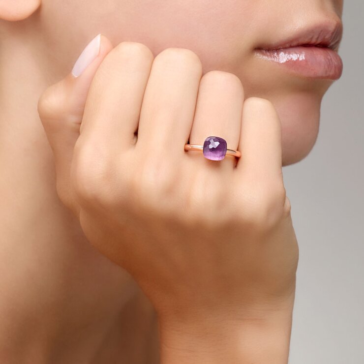 Pomellato ring in rosé goud 18kt met amethist