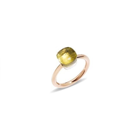 Pomellato ring in rosé goud 18kt met quartz lemon