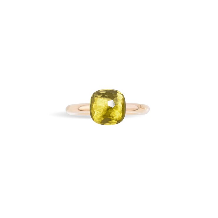 Pomellato ring in rosé goud 18kt met quartz lemon