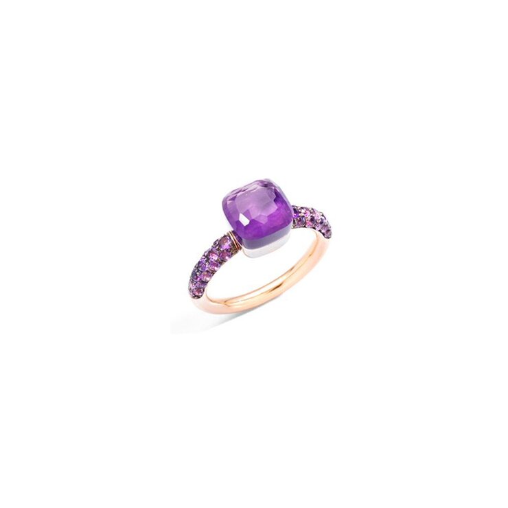 Pomellato ring in rosé goud 18kt met amethist & jade en amethist