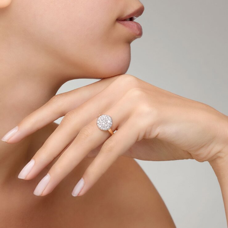 Pomellato ring in rosé goud 18kt met briljant van 0,68 karaat