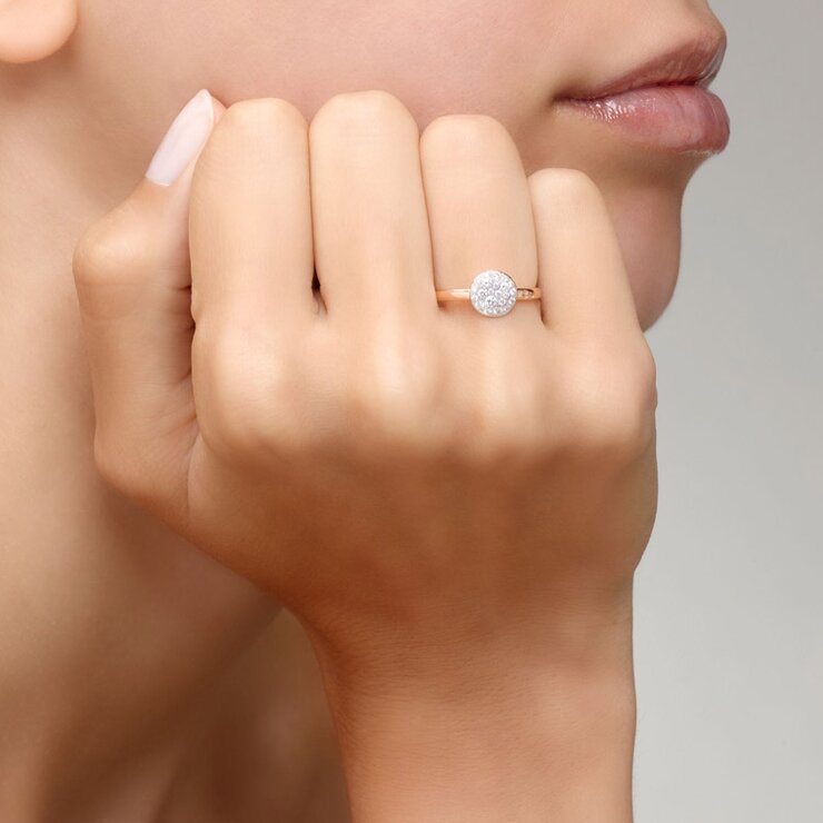 Pomellato ring in rosé goud 18kt met briljant van 0,24 karaat