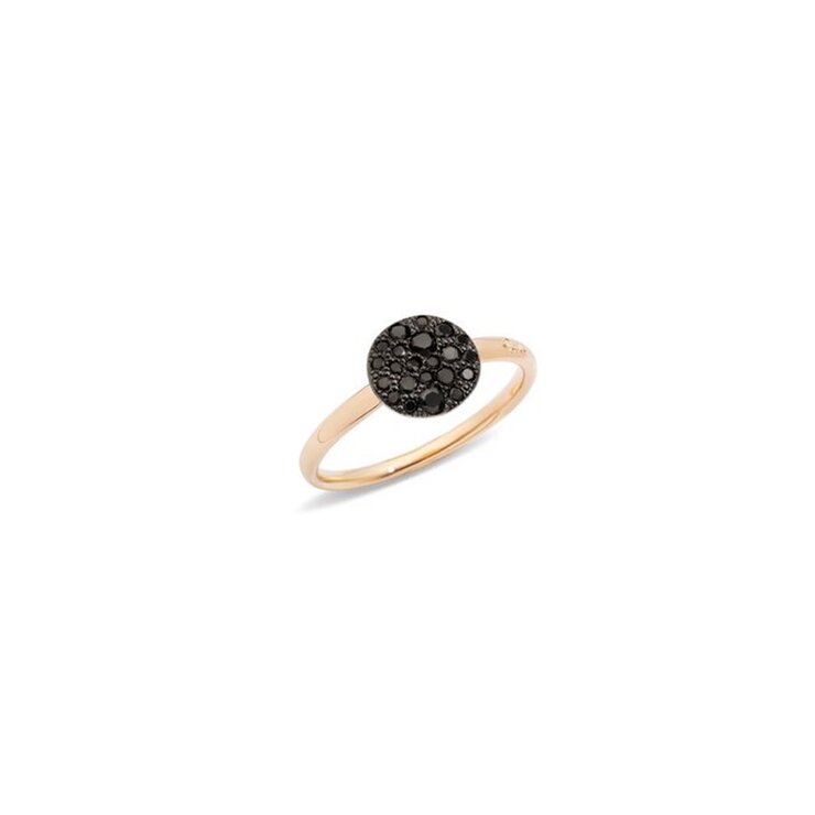 Pomellato ring in rosé goud 18kt met zwarte briljant van 0,24 karaat