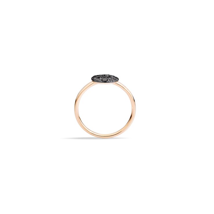 Pomellato ring in rosé goud 18kt met zwarte briljant van 0,24 karaat