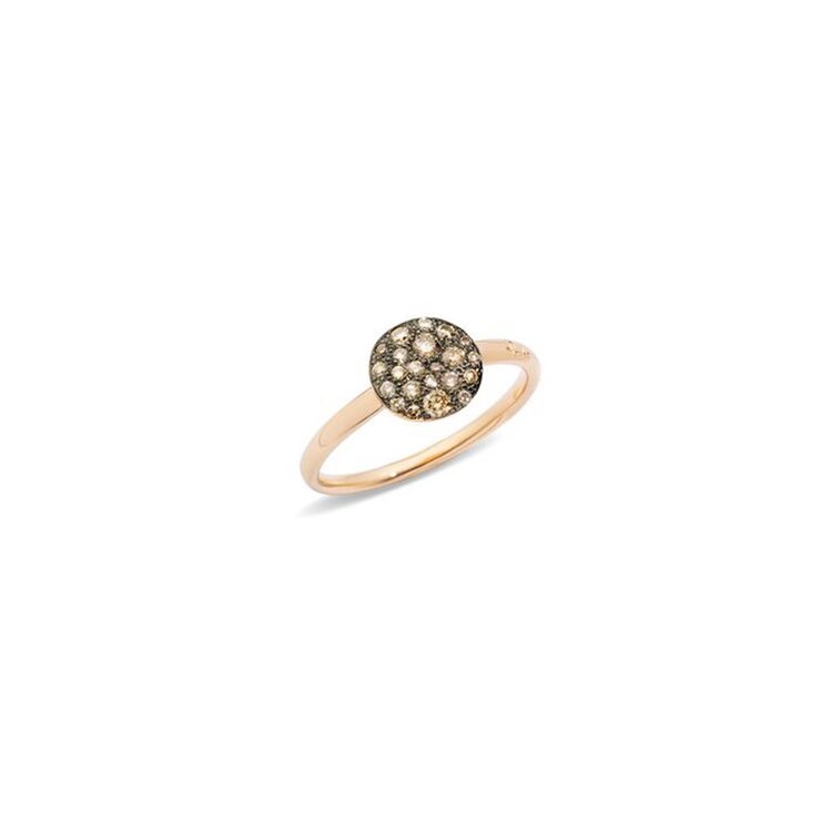 Pomellato ring in rosé goud 18kt met bruine briljant van 0,24 karaat