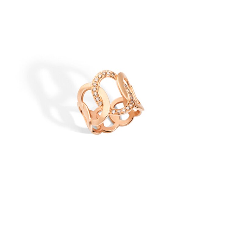 Pomellato ring in rosé goud 18kt met bruine briljant van 0,30 karaat