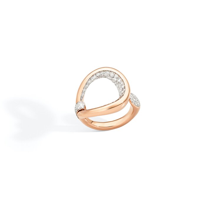 Pomellato ring in rosé goud 18kt met briljant van 0,97 karaat