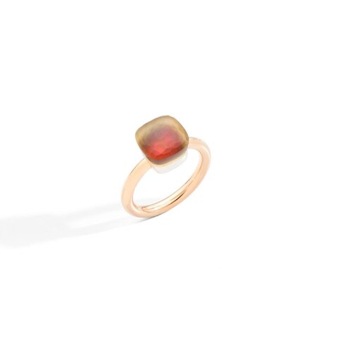 Pomellato ring in rosé goud 18kt met quartz citrien & carneool