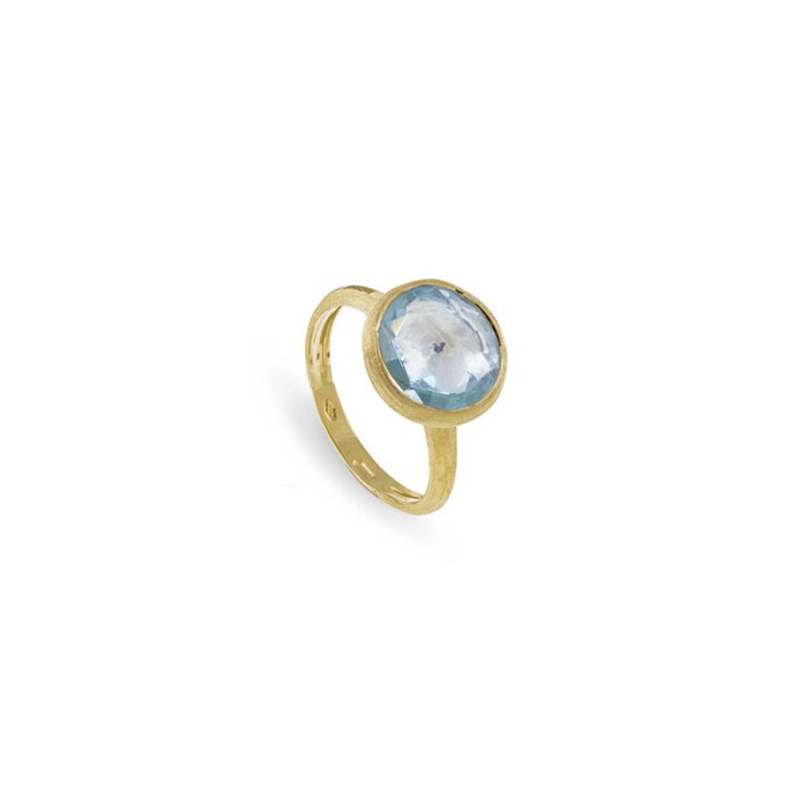 Marco Bicego ring in geel goud 18kt met topaas blauw