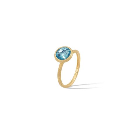 Marco Bicego ring in geel goud 18kt met topaas blauw