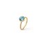 Marco Bicego ring in geel goud 18kt met topaas blauw omringd door briljanten van 0,09 karaat - thumb