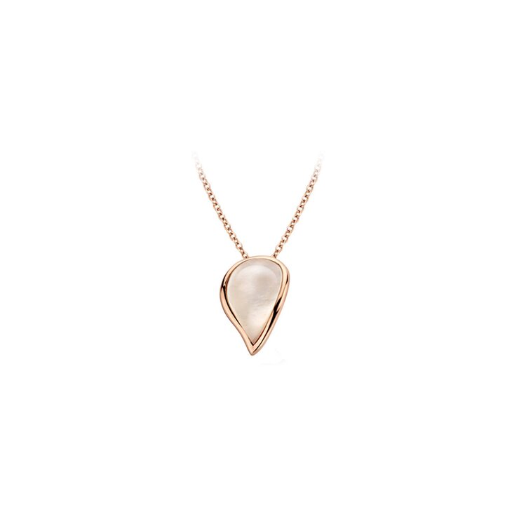 Bigli ketting in rosé goud 18kt met parelmoer