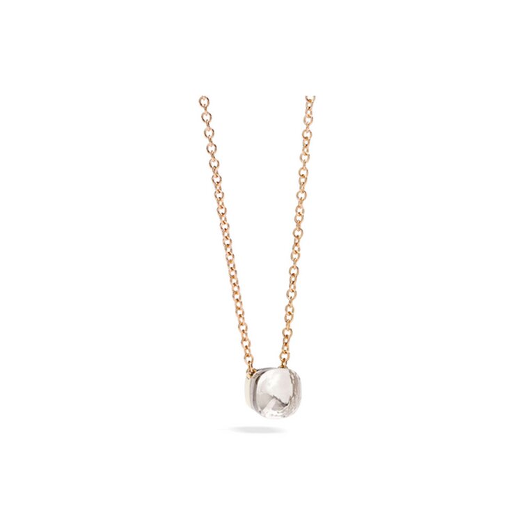 Pomellato ketting in rosé goud 18kt met topaas incoloré