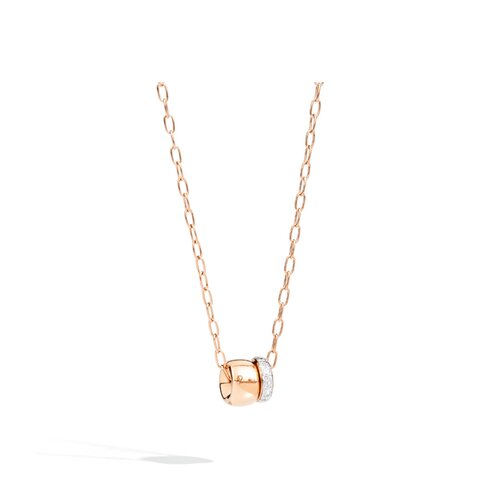 Pomellato ketting in rosé goud 18kt met briljant van 0,32 karaat