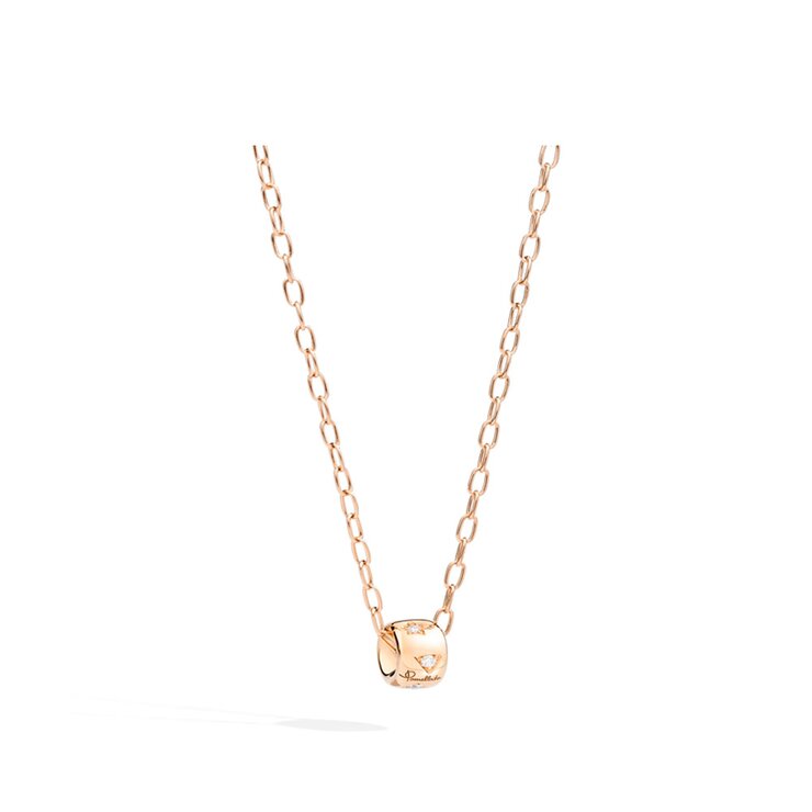 Pomellato ketting in rosé goud 18kt met briljant van 0,14 karaat