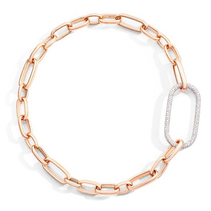 Pomellato ketting in rosé goud 18kt met briljant van 4,20 karaat