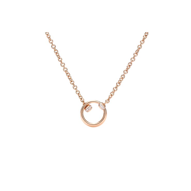 Pomellato ketting in rosé goud 18kt met briljant van 0,07 karaat